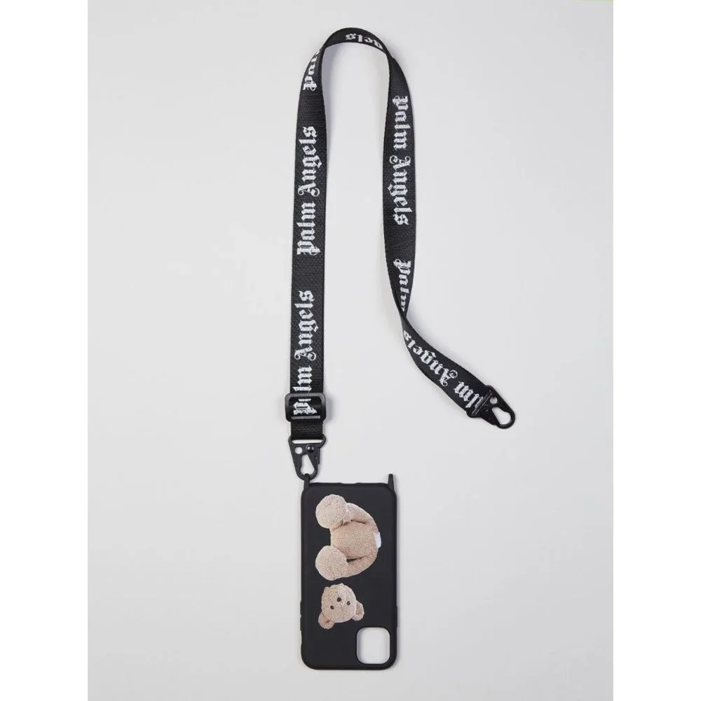 NEW $180 AUTHENTIC BLACK BROWN TEDDY BEAR IPHONE 11 PRO NECK CASE